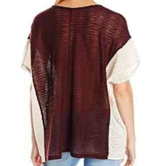 Sanctuary Womens V Neck Crochet Loose Traveler Top Brown Sm - Picture 2 of 6
